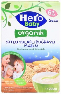 Hero Baby Organik Gece Sütlü Yulaflı Buğdaylı Muzlu 200 gr Kaşık Mama kullananlar yorumlar